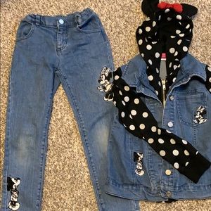 Mickey & Minnie Jean jacket and Jean pants set.